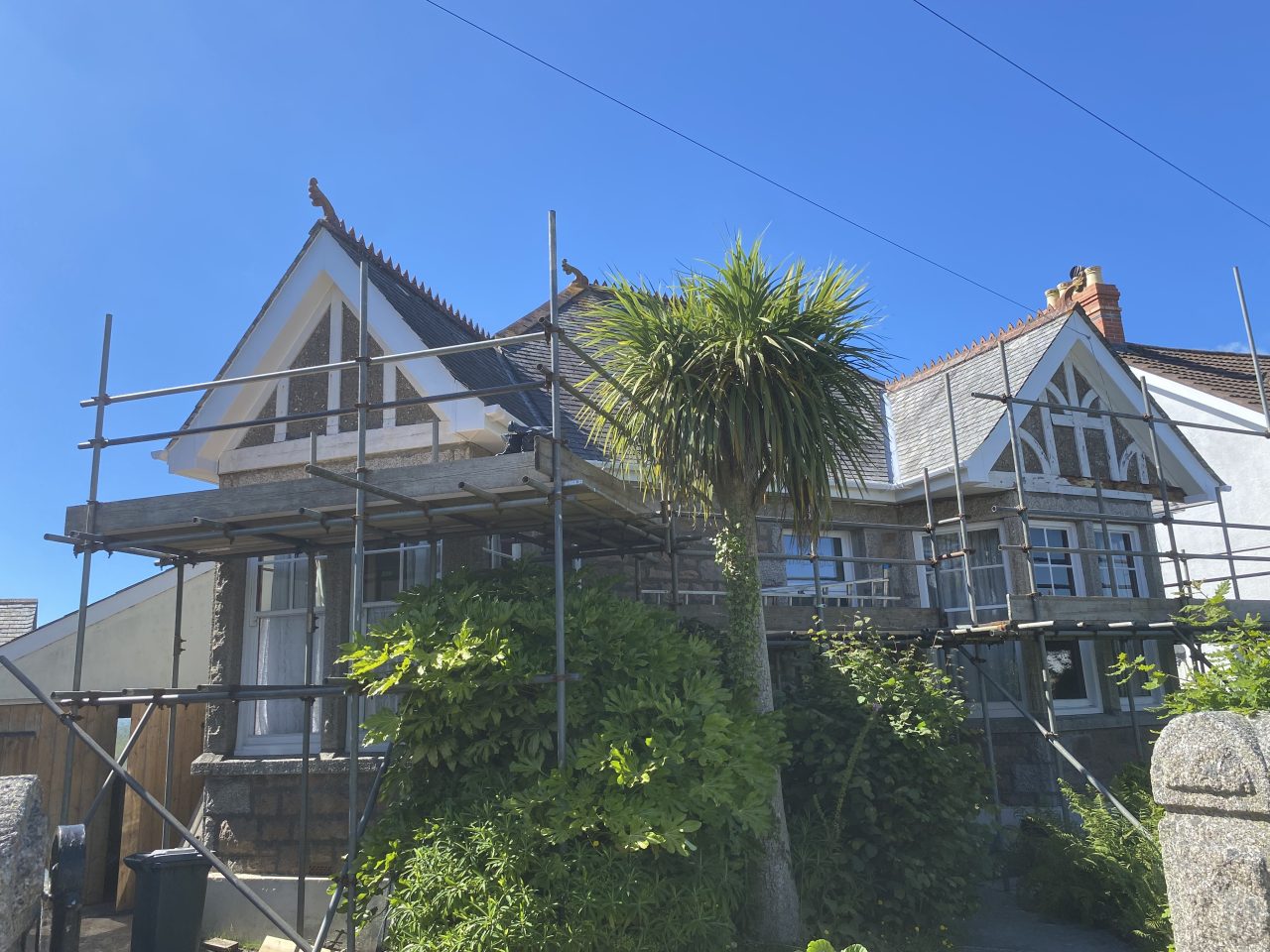 White replacement fascias, soffits.